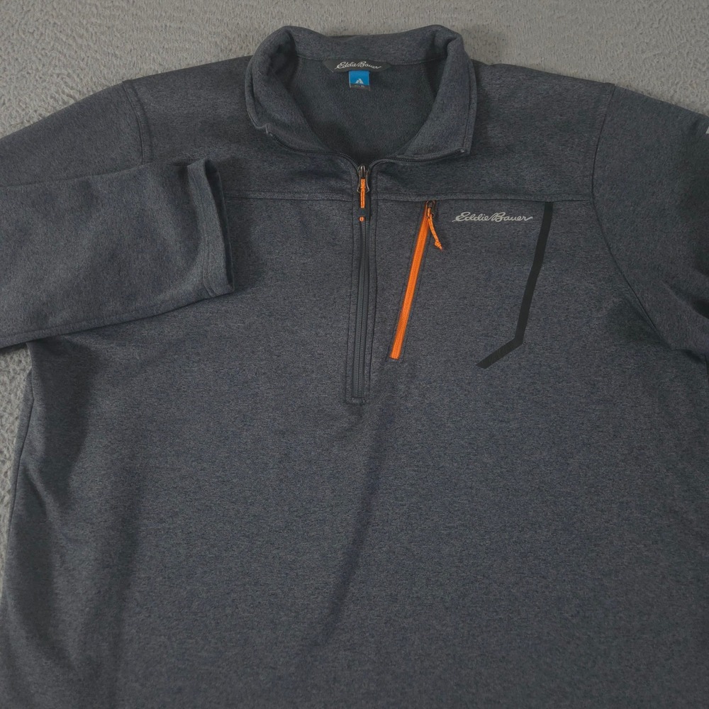 Eddie Bauer Pullover Mens XL Cloud Layer Pro 1/4-Zip Heathered Fleece Pockets